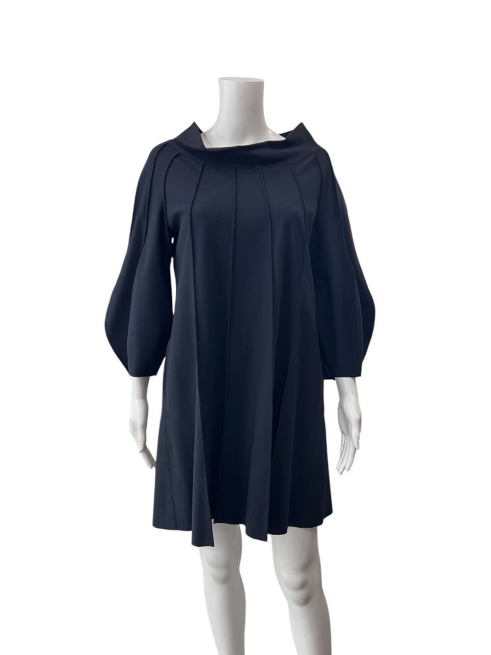 $435 Maria Pinto Black Cowlneck Mini Tunic Durga Dress size XS